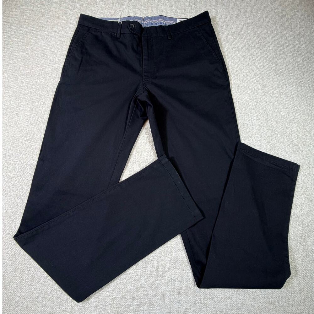 Trevor Furbay Bespoke NWT Men's 34 Black Mackay Slim Fit Flat Front Dress Pants